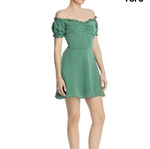 leRumi Ashley Mini Babydoll Dress Christmas Party Matcha Green Lined M